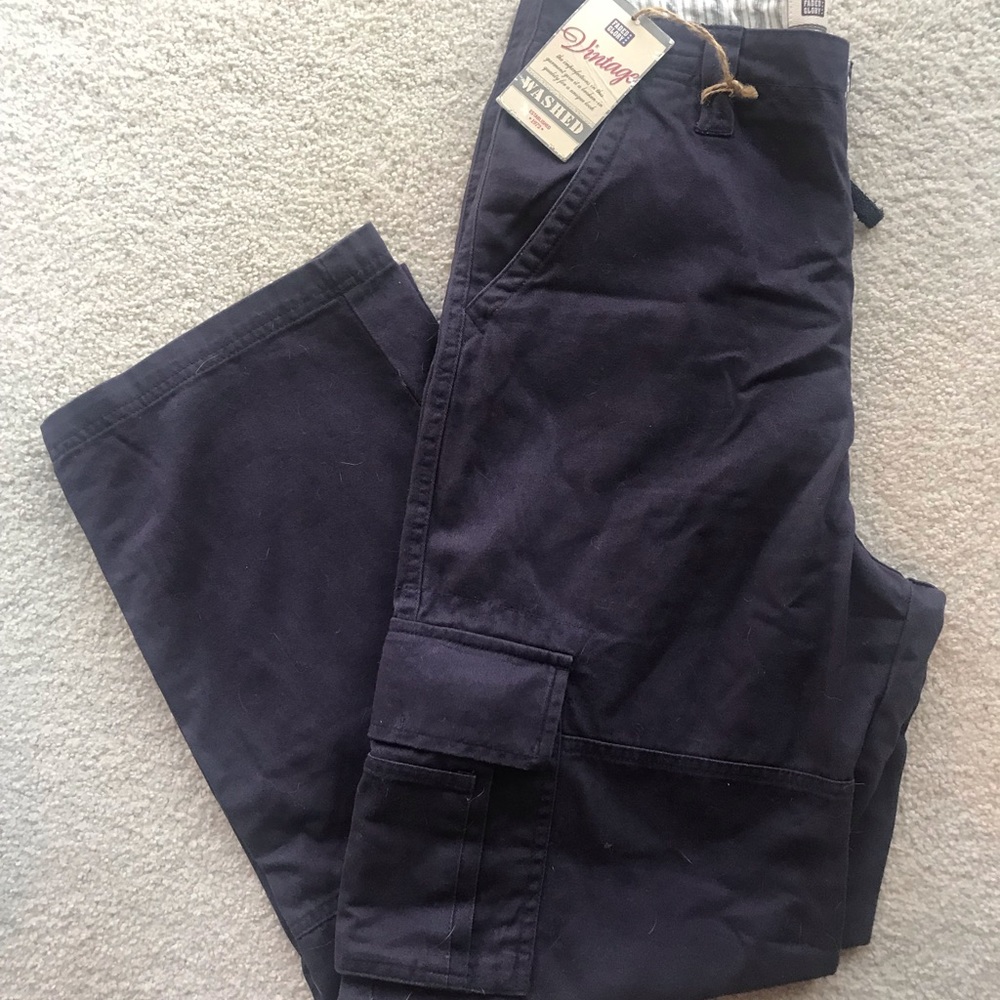 Boys Faded Glory Navy Cargo Pants Size 16 NWT